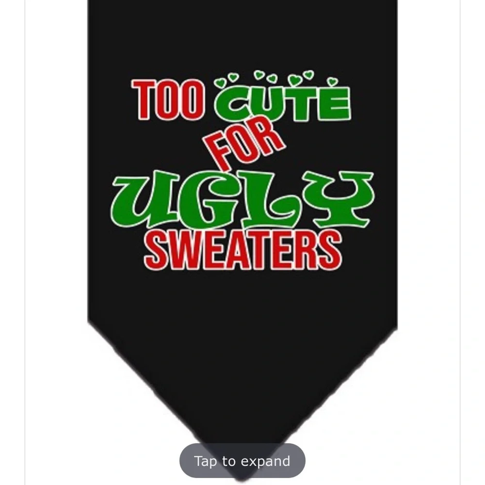 Too Cute Christmas Dog Bandana Small Large